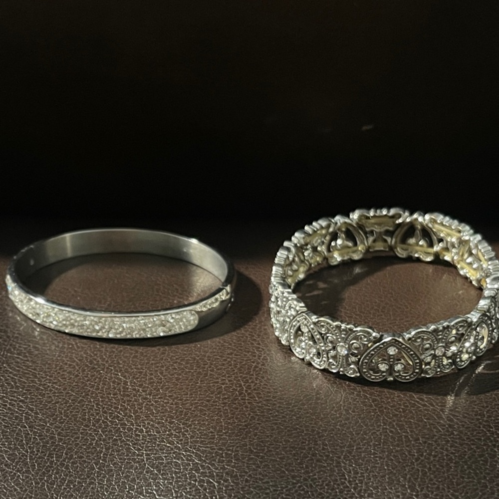 Elegant Silver-tone crystal encrusted Women's Bracelets